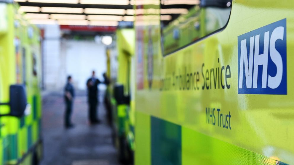 PHOTO: Ambulances stand outside an NHS hospital in London, May 12, 2017. 