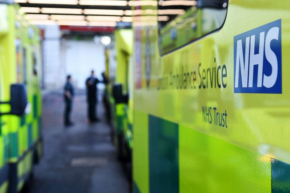 PHOTO: Ambulances stand outside an NHS hospital in London, May 12, 2017. 