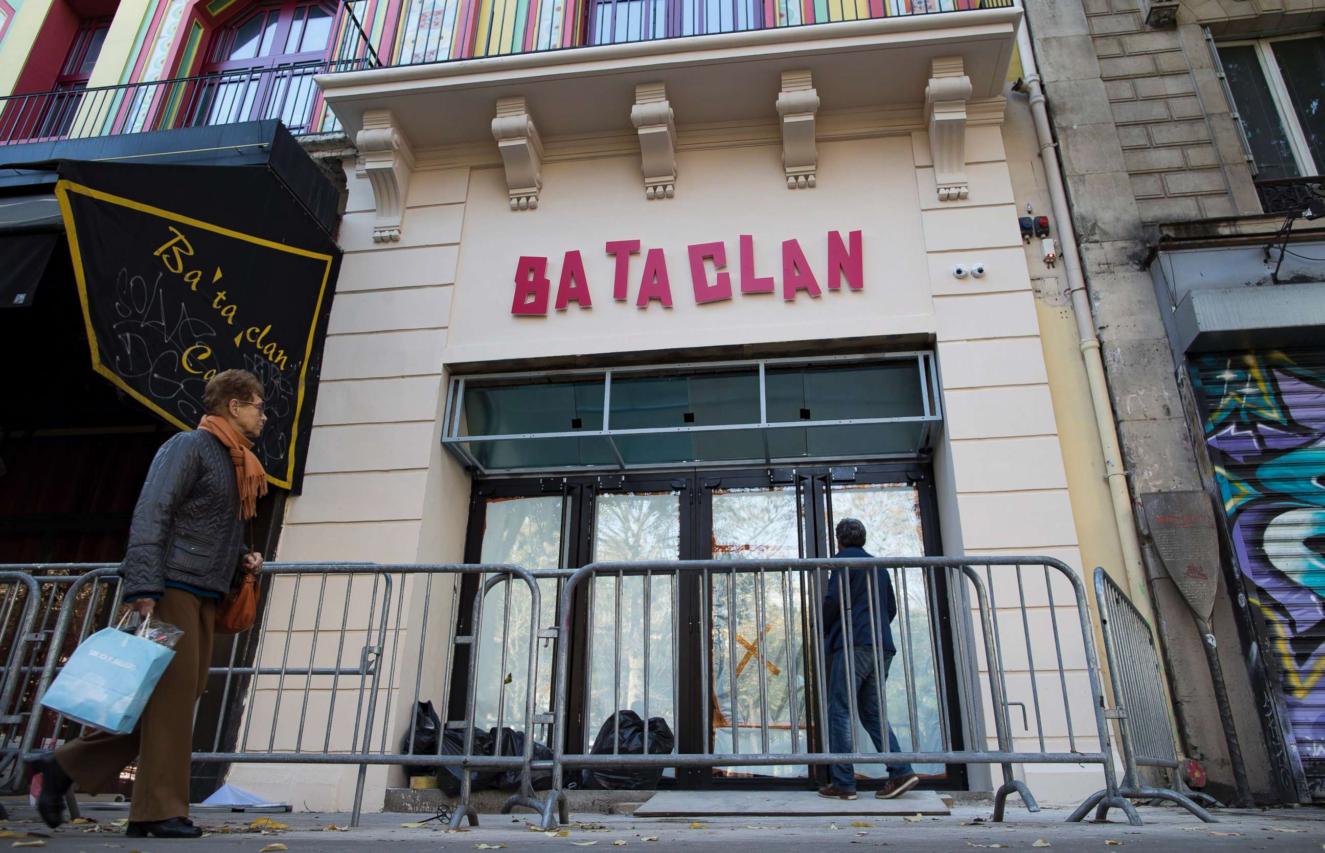 PHOTO: A view of the new facade of the Bataclan concert venue after renovations, in Paris, Oct. 27, 2016. 