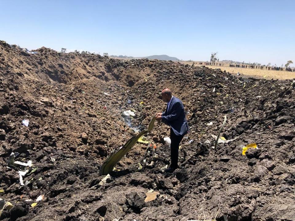 PHOTO: The site where an Ethiopian Airlines flight crashed on March, 10, 2019.