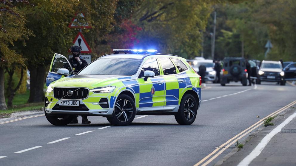 UK police arrest 5 men under terrorism, explosives acts close to US air base