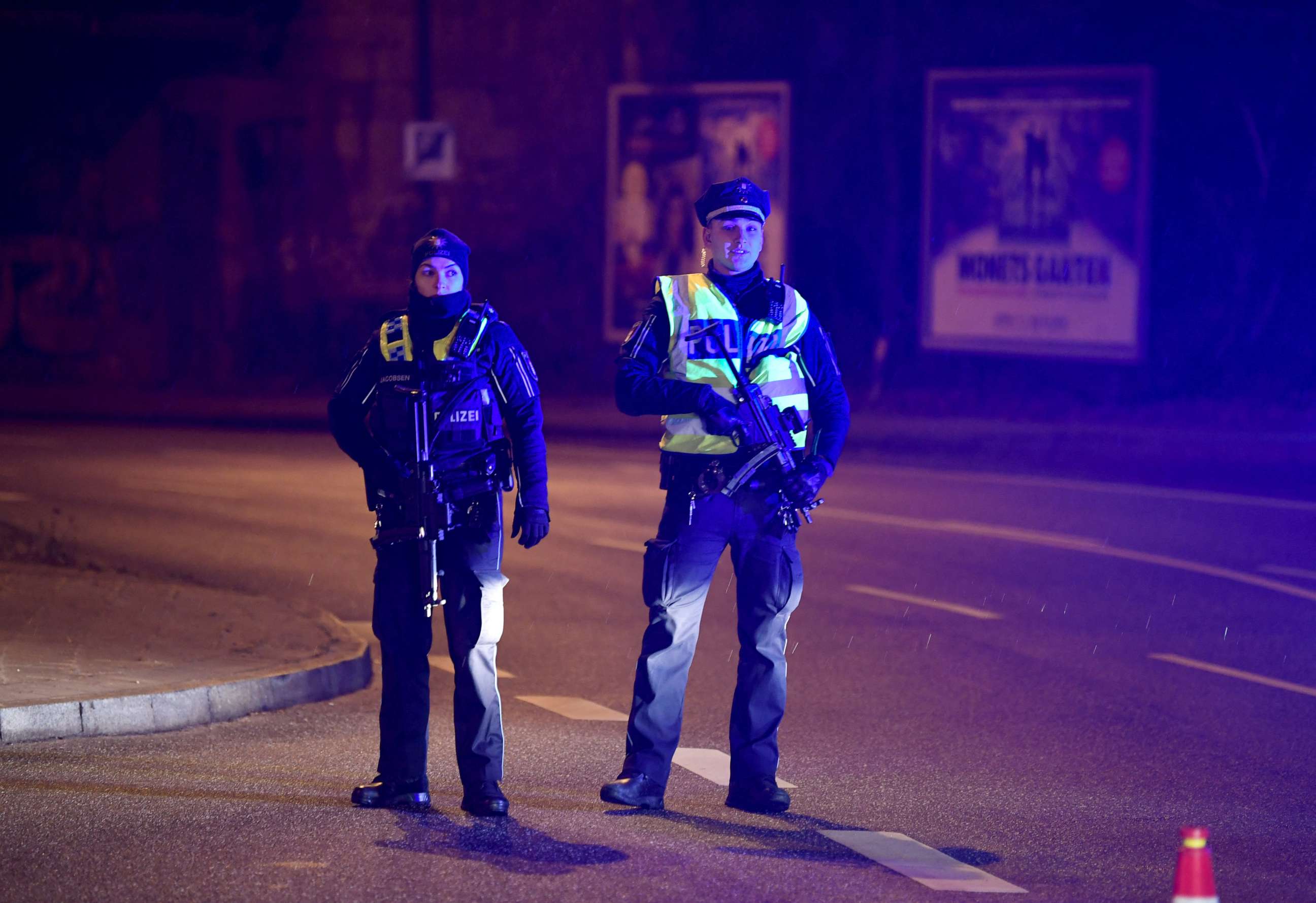 PHOTO: Police secures the area after at least six people are dead and several more injured in a shooting in the northern German city of Hamburg, Germany, March 9, 2023.