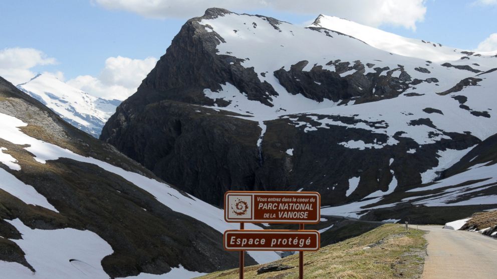 A view of the mountain range in the Parc de la Vanoise near the village of Bonneval-sur-Arc in the French Alps, July 4, 2013.  Three people are dead after an avalanche struck a ski station near here. 