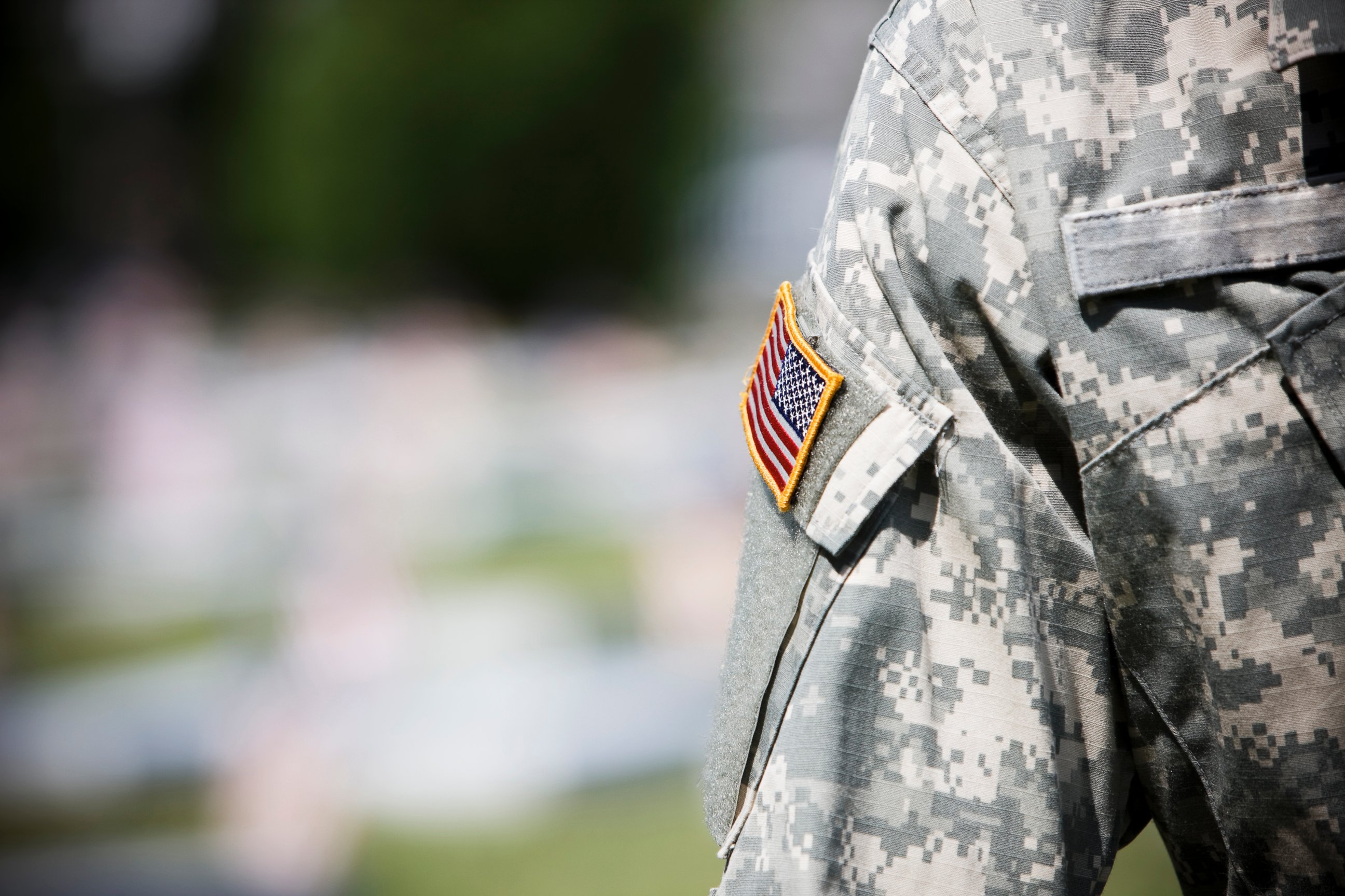 PHOTO: The American flag is seen on an army military uniform in this undated stock photo.