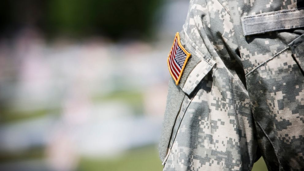 PHOTO: The American flag is seen on an army military uniform in this undated stock photo.