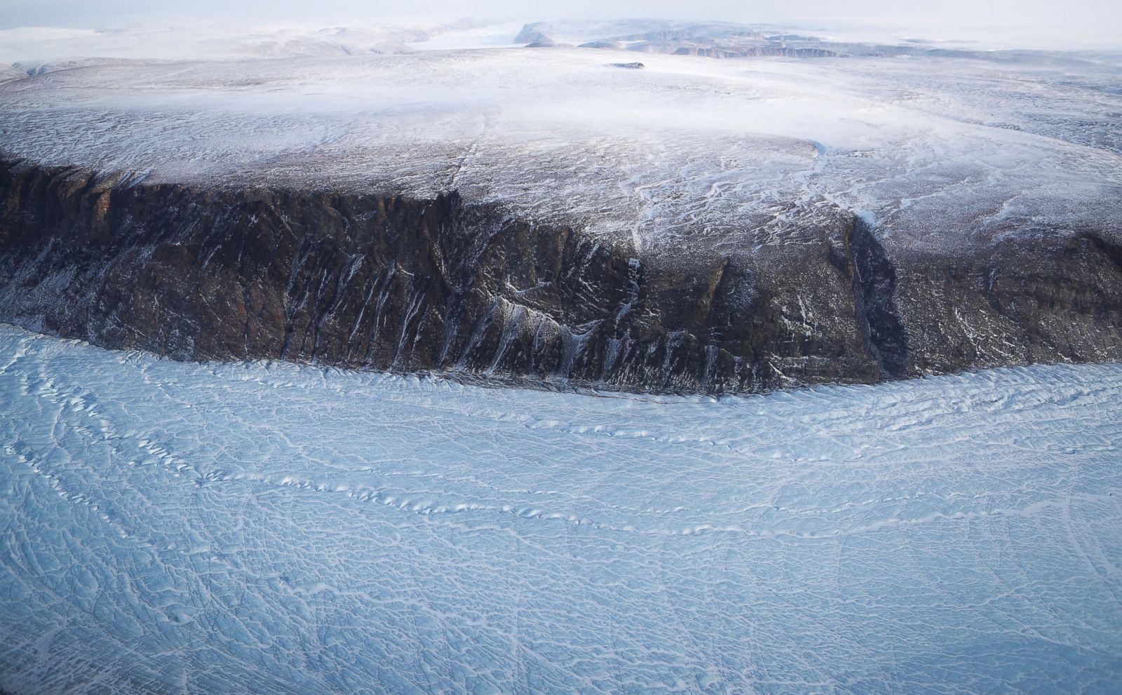 Birds eye View Shows Effects Of Melting Arctic Ice Over Greenland And Canada Photos ABC News