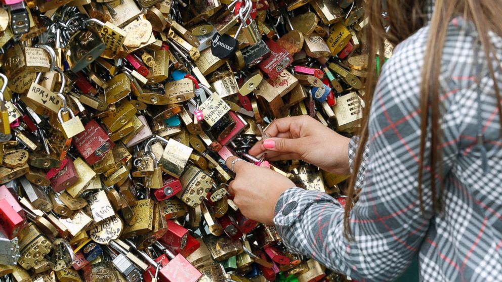 Gilded Parisian Love Lock & Keys