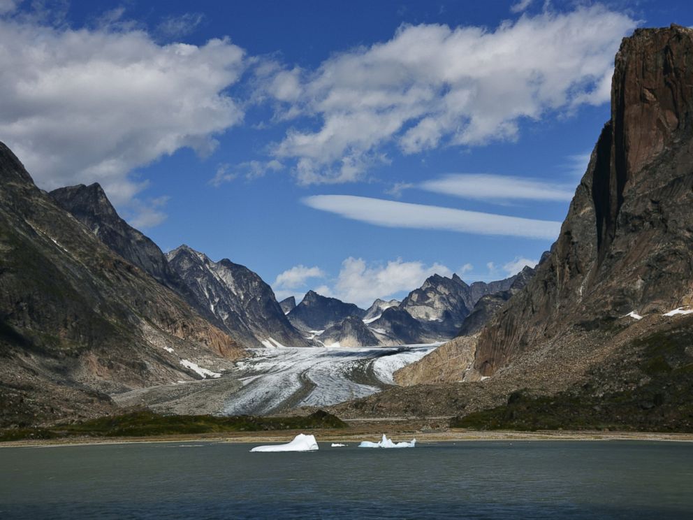 PHOTO: A Greenland glacier melts into the fjords in this undated stock photo.