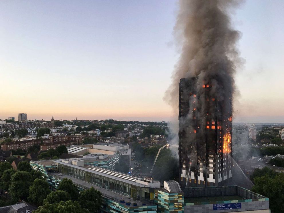 PHOTO: Flames rise from Grenfell Tower, June 14, 2017.