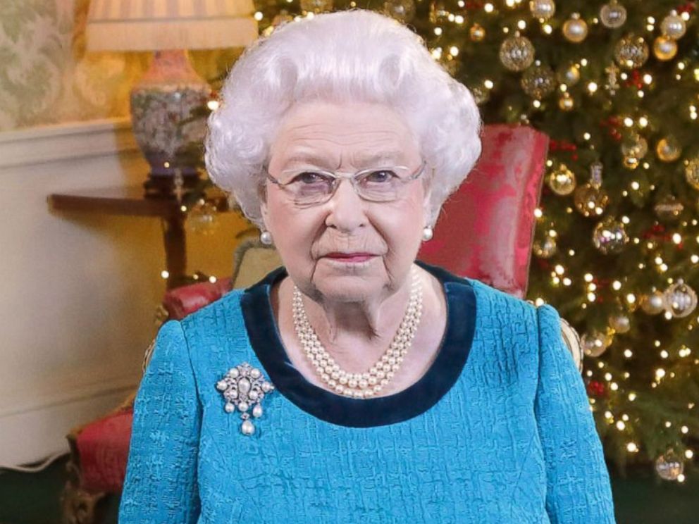 PHOTO: Queen Elizabeth II sits at a desk in the Regency Room after recording her Christmas Day broadcast to the Commonwealth at Buckingham Palace, Dec. 24, 2016, in London.