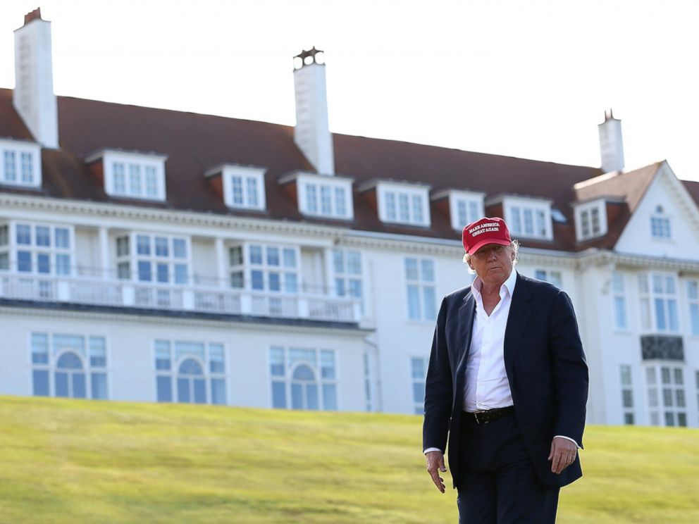 PHOTO: Republican Presidential Candidate Donald Trump visits his Scottish golf course Turnberry on July 30, 2015 in Ayr, Scotland.