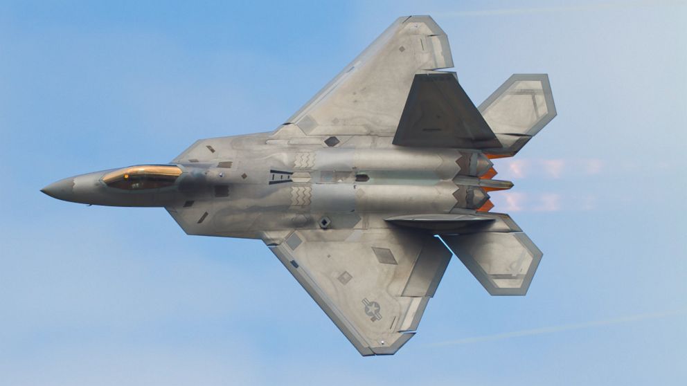 Lockheed Martin F-22A Raptor carries out a 'Dedication Pass' as part of it's display at Joint Base Elmendorf-Richardson, Anchorage, Alaska.