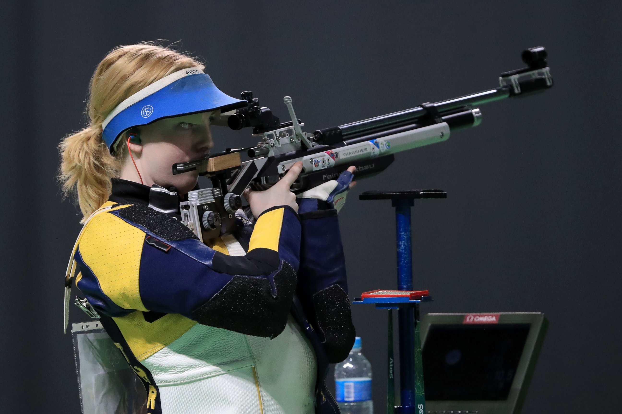 PHOTO: Ginny Thrasher of the United States competes in the 10m Air Rifle Women's Finals on Day 1 of the Rio 2016 Olympic Games at the Olympic Shooting Centre on Aug. 6, 2016 in Rio de Janeiro. 