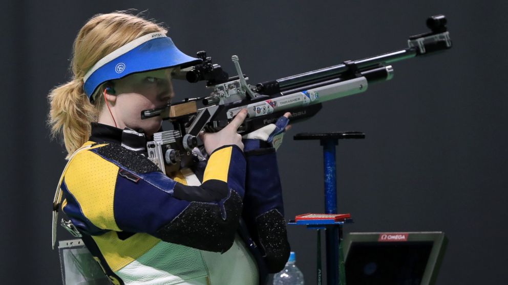 PHOTO: Ginny Thrasher of the United States competes in the 10m Air Rifle Women's Finals on Day 1 of the Rio 2016 Olympic Games at the Olympic Shooting Centre on Aug. 6, 2016 in Rio de Janeiro. 