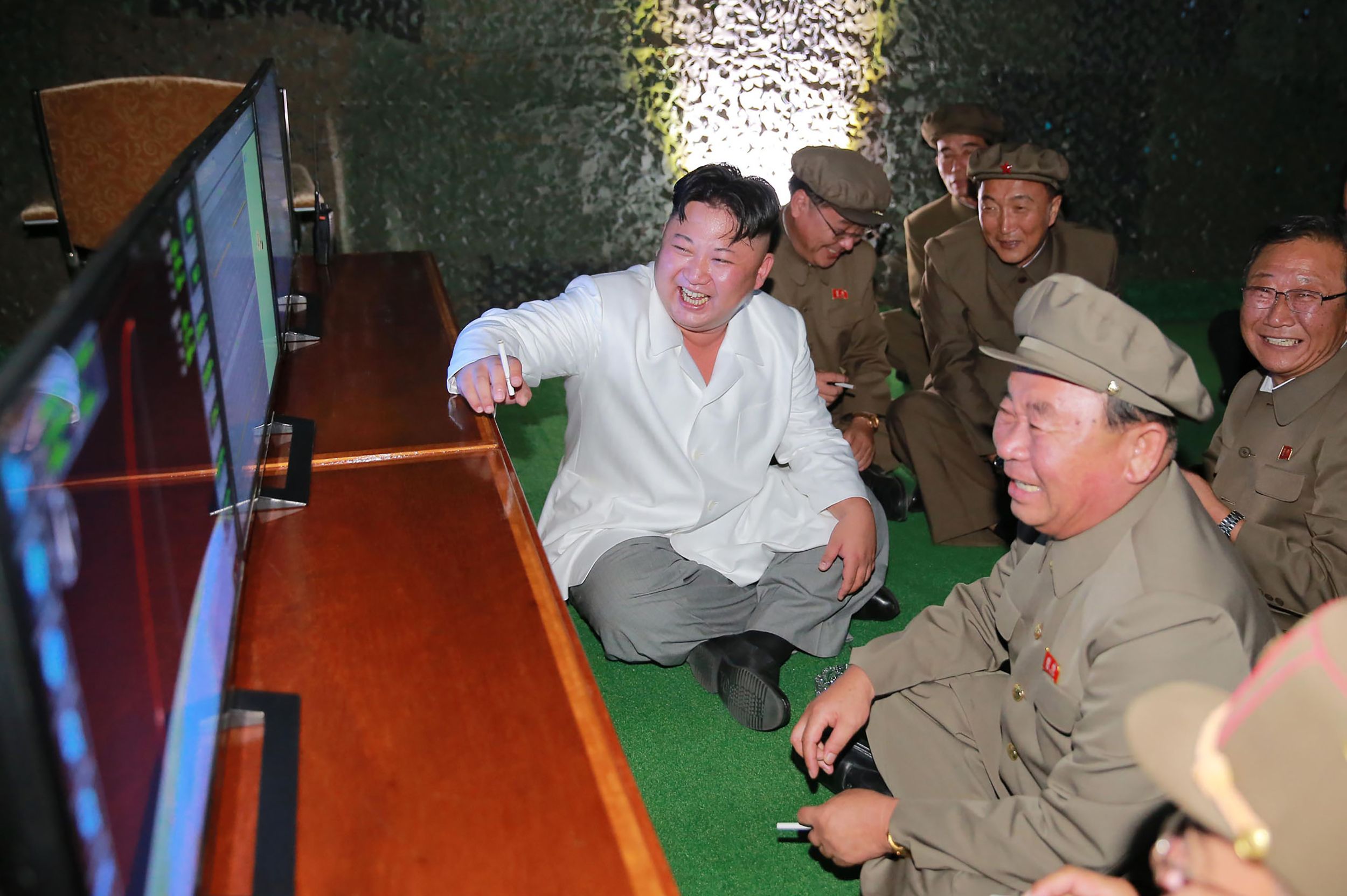 PHOTO: In a photo released from North Korea's official Korean Central News Agency (KCNA) on Aug. 25, 2016 shows North Korean leader Kim Jong-Un inspecting a test-fire of strategic submarine-launched ballistic missile at an undisclosed location. 