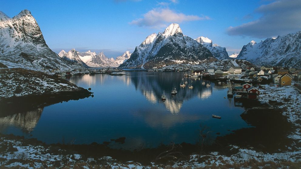 Pictured here are the Lofoten islands in Nordland County, Norway.
