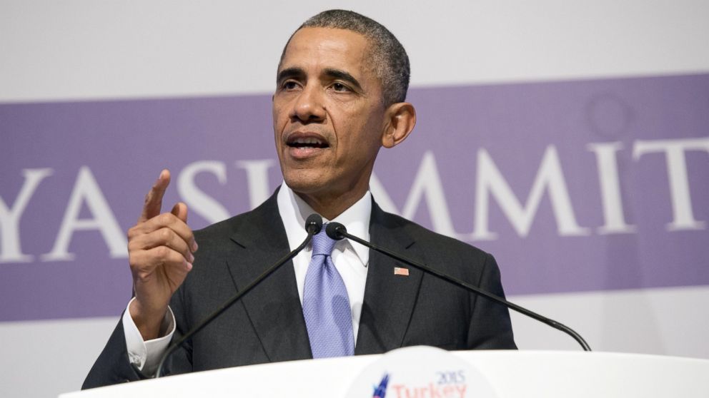 US President Barack Obama holds a press conference following the G20 summit in Antalya, Turkey on Nov. 16, 2015.