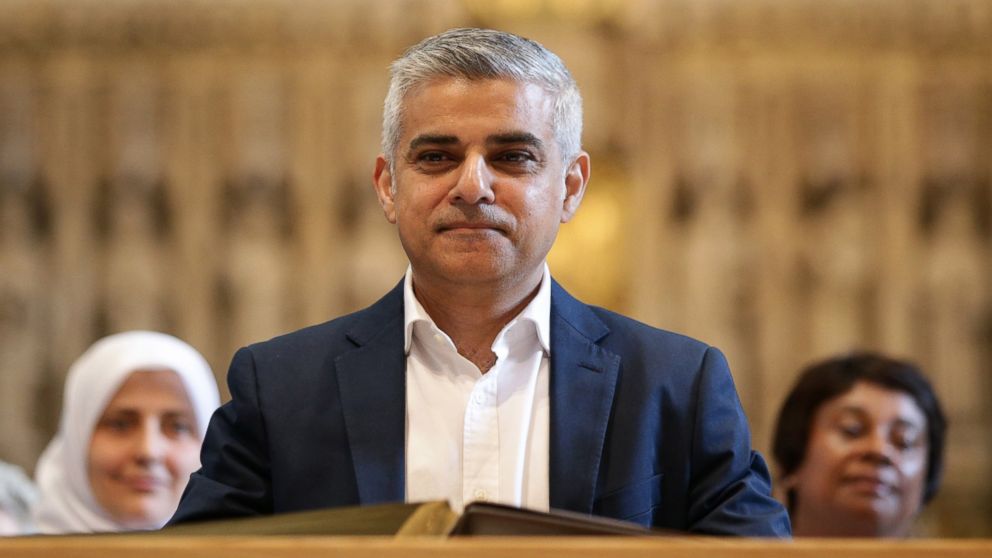 Sadiq Khan attends an official signing ceremony at Southwark Cathedral as he begins his first day as newly elected Mayor of London on May 7, 2016 in London.