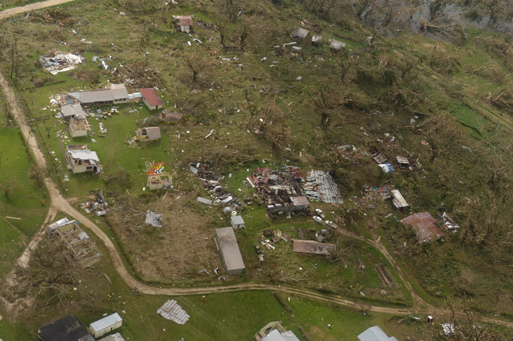 PHOTO: This aerial photo taken on March 16, 2015 shows the cyclone-ravaged Vanuatu, March 16, 2015.