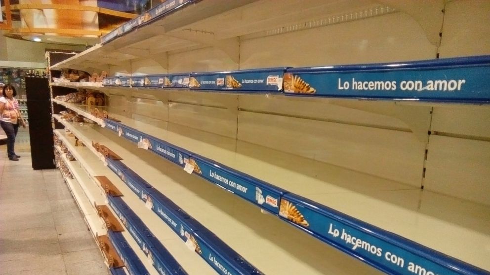 PHOTO: An empty supermarket is pictured in Caracas, on May 28, 2016. 