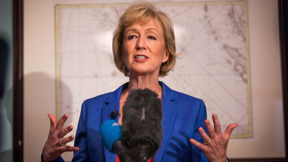 PHOTO: Andrea Leadsom, Member of Parliament for South Northamptonshire and Minister of State at Department of Energy and Climate Change, launches her bid to be the Leader of the Conservative Party Westminster, July 4, 2016, in London.