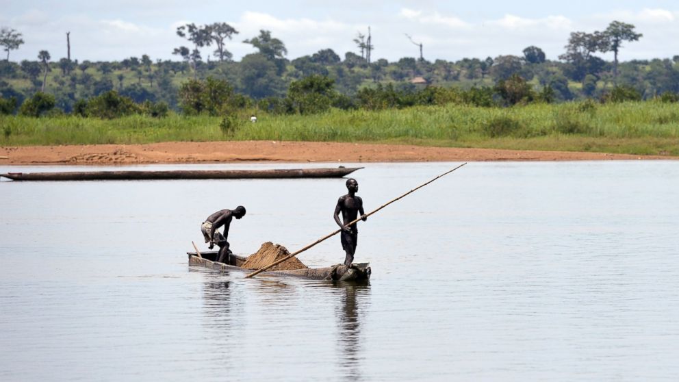 PHOTO: The Ubangi River, located near the Ebola River, is pictured on April 12, 2014.