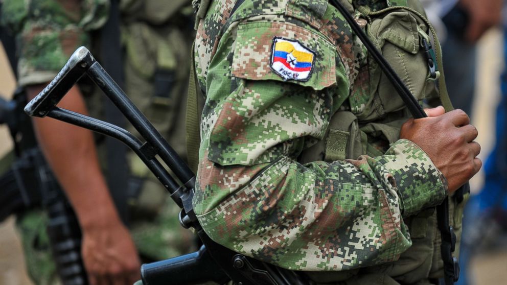 PHOTO: Members of the Revolutionary Armed Forces of Colombia (FARC) guerrillas, guard the mountainous region of the department of Cauca, Feb. 15, 2013.