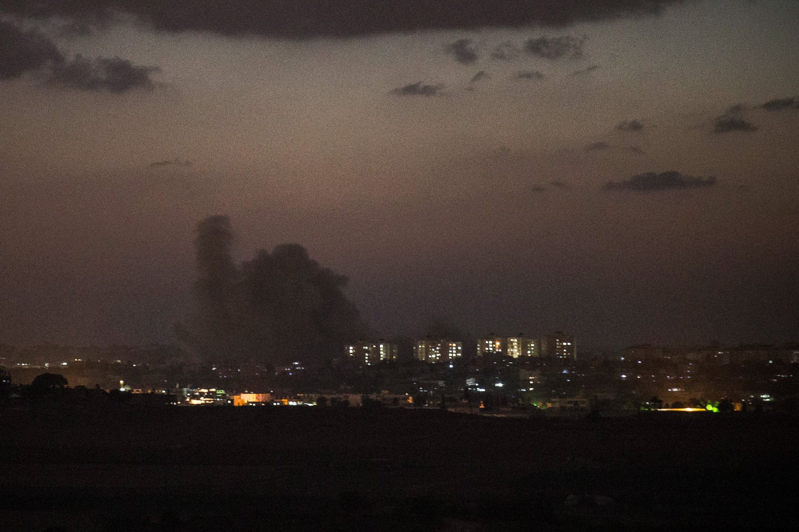 PHOTO: Smoke rises from inside Gaza from Israeli attacks on the sixth day of Israel's operation "Protective Edge" on July 13, 2014, as seen from Sderot, Israel.