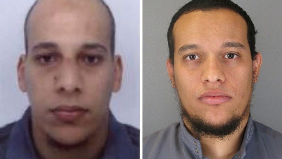PHOTO: French authorities say two brothers, Cherif Kouachi and Said Kouachi are two of the three men allegedly involved in a terrorist attack on the offices of Charlie Hebdo in Paris on Jan. 7, 2015.