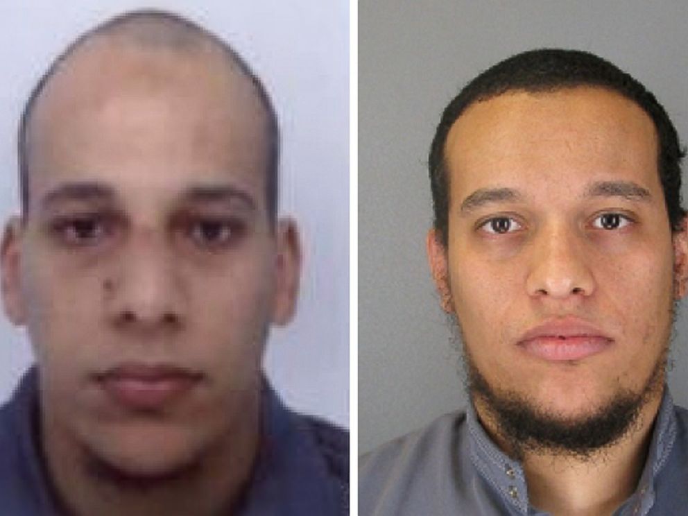 PHOTO: French authorities say two brothers, Cherif Kouachi and Said Kouachi are two of the three men allegedly involved in a terrorist attack on the offices of Charlie Hebdo in Paris on Jan. 7, 2015.