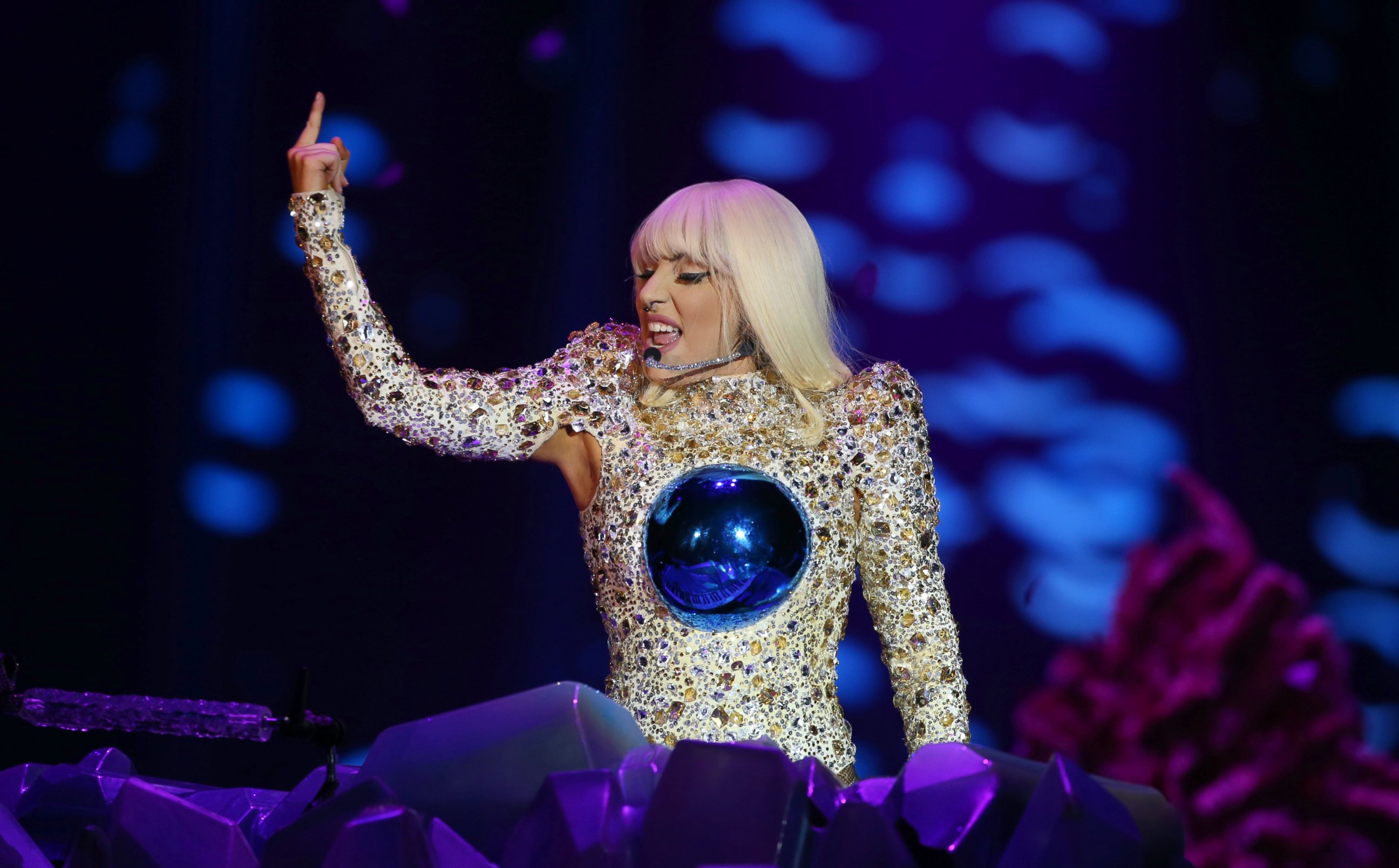 PHOTO: Lady Gaga performs on stage during the "artRave: The Artpop Ball" Tour at Perth Arena, Aug. 20, 2014, in Perth, Australia.