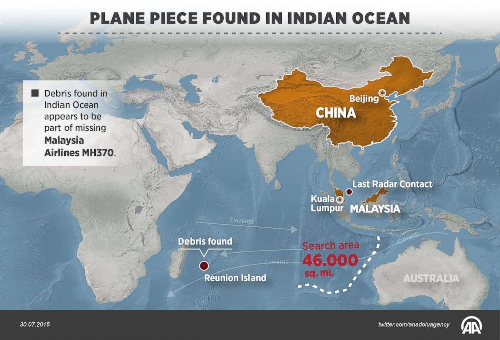 mh370 indian ocean map