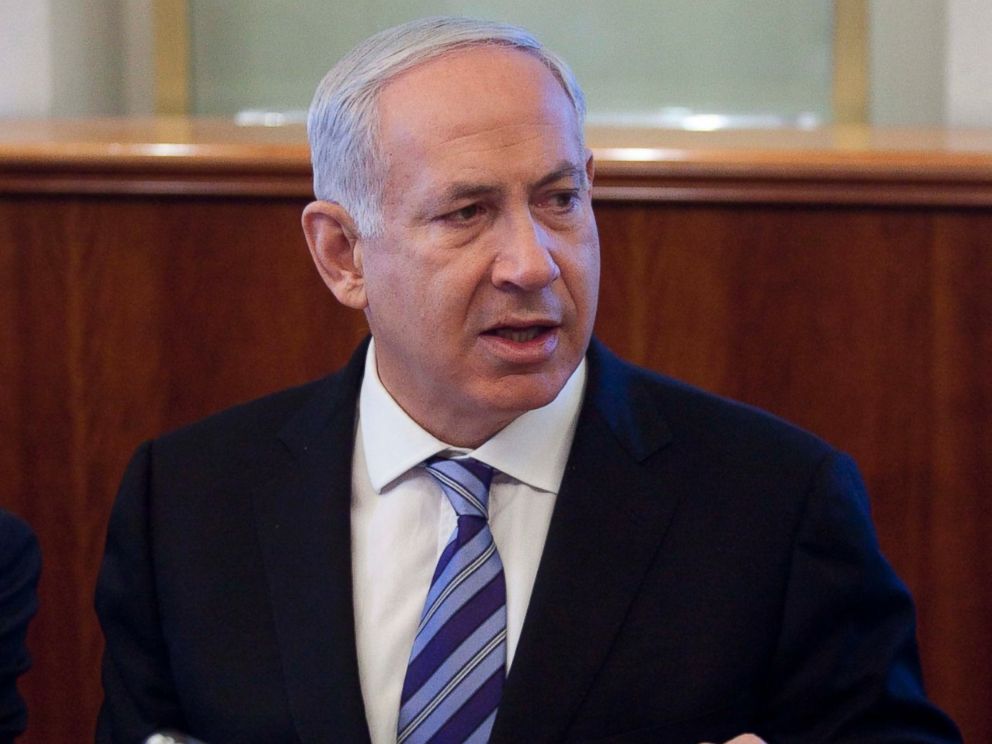 PHOTO: Benjamin Netanyahu, center, attends the weekly cabinet meeting in his office on July 1, 2012 in Jerusalem, Israel in this file photo.