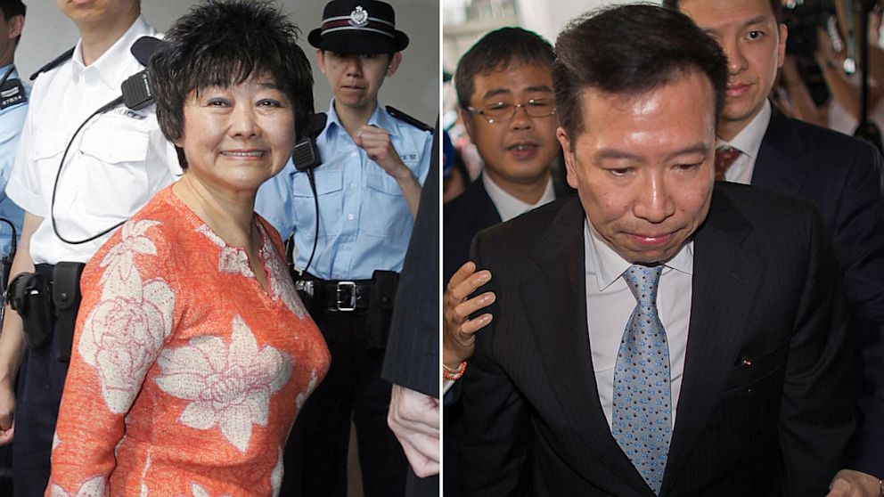 PHOTO: A former lover and Fengshui master of Hong Kong billionaire Nina Wang, Peter Chan, left, was sentenced to jail for 12 years in prison for forging her will, Hong Kong,  July 7, 2013. 