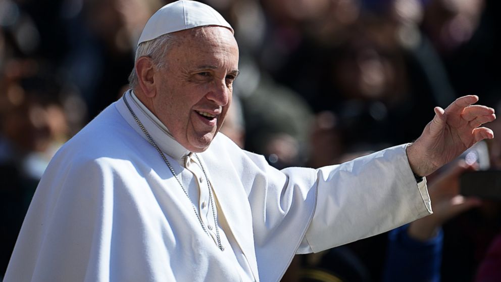 Pope Francis is pictured in St. Peter's Square at the Vatican on March 18, 2015.
