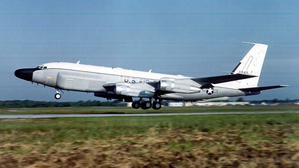 A U.S. Air Force RC-135 reconnaissance aircraft lifts off in this undated file photo. 