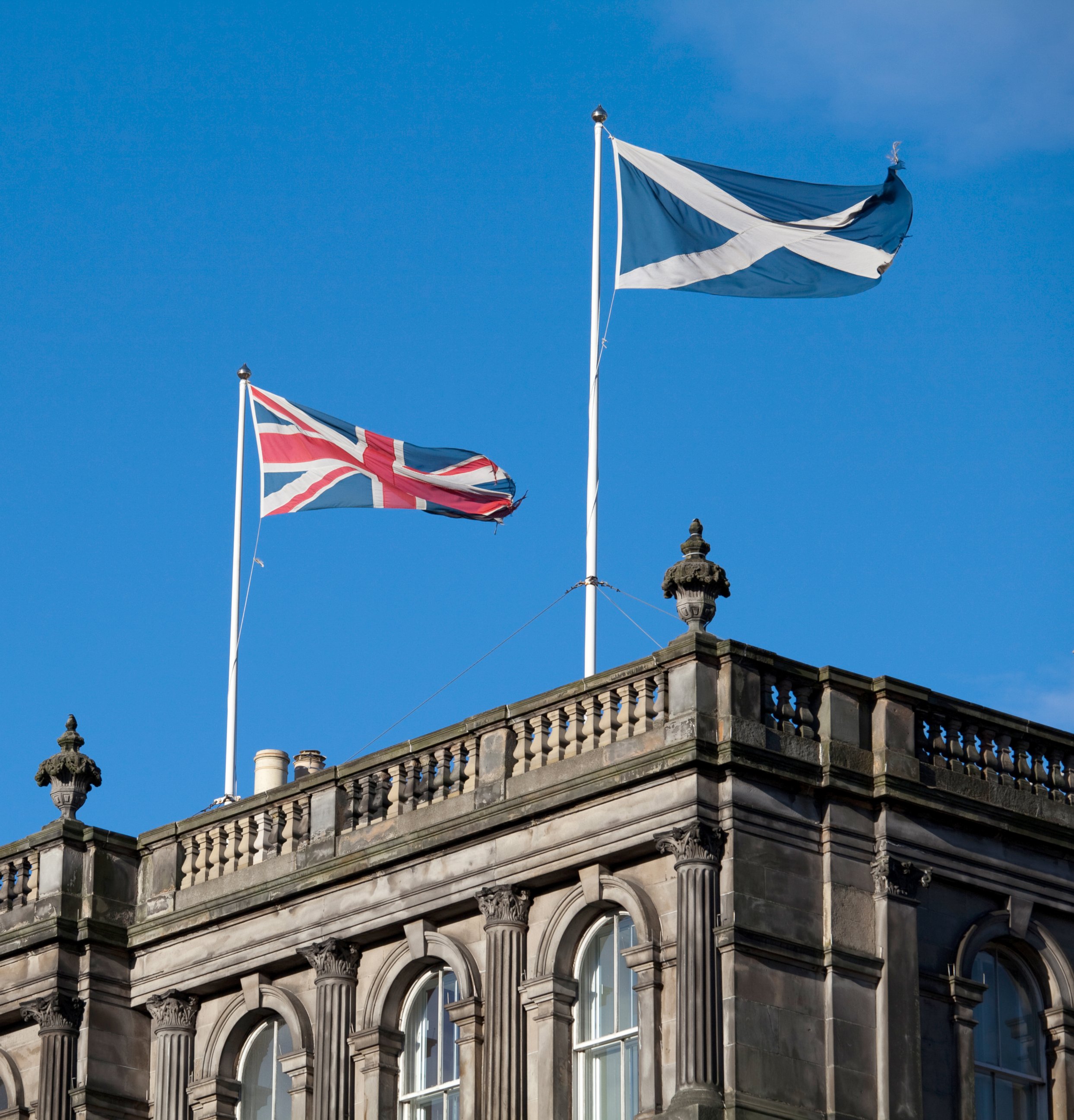 PHOTO: Scottish Saltire and Union Jack.
