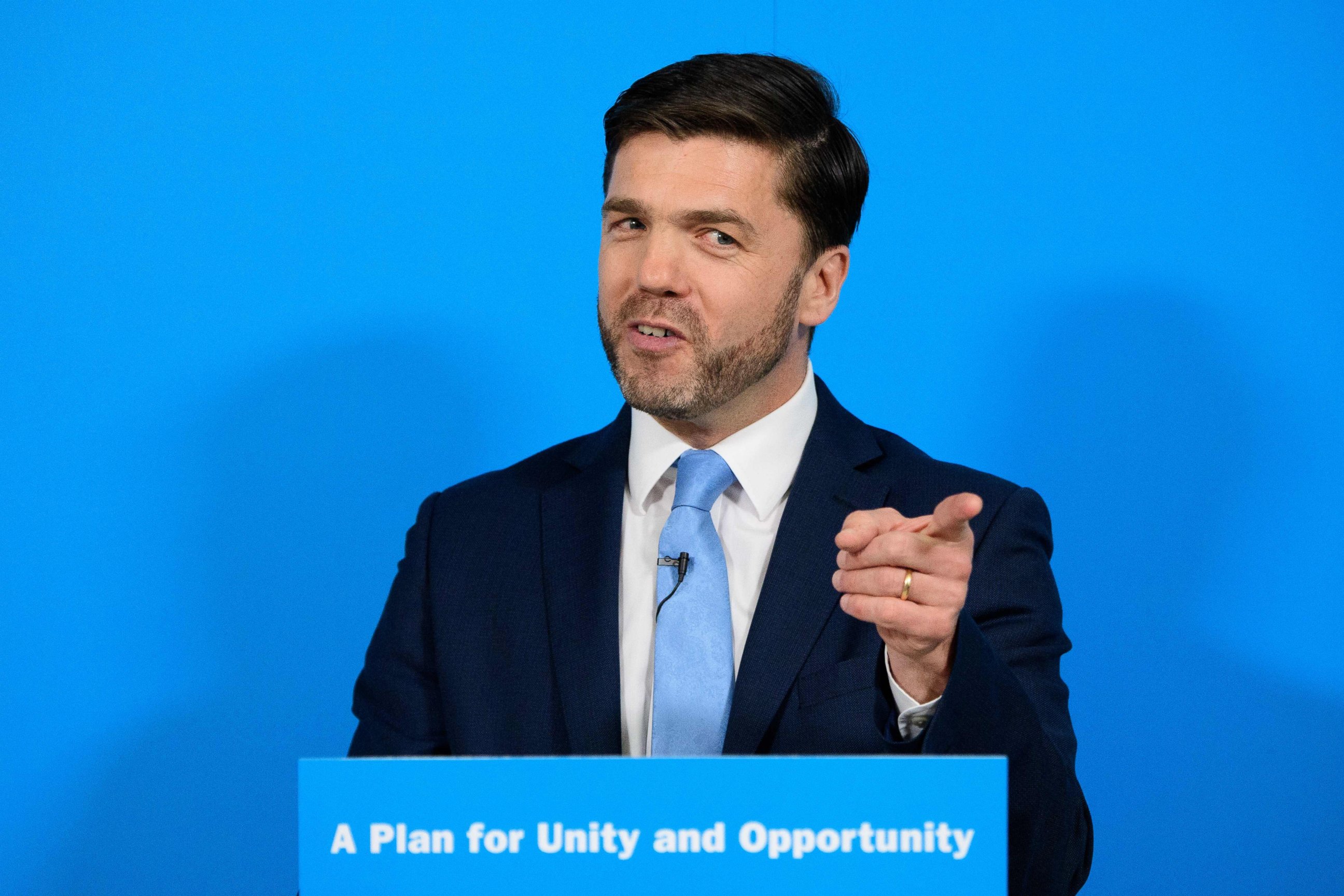 PHOTO: British Work and Pensions Secretary and Conservative MP, Stephen Crabb, speaks at a news conference in central London, June 29, 2016.