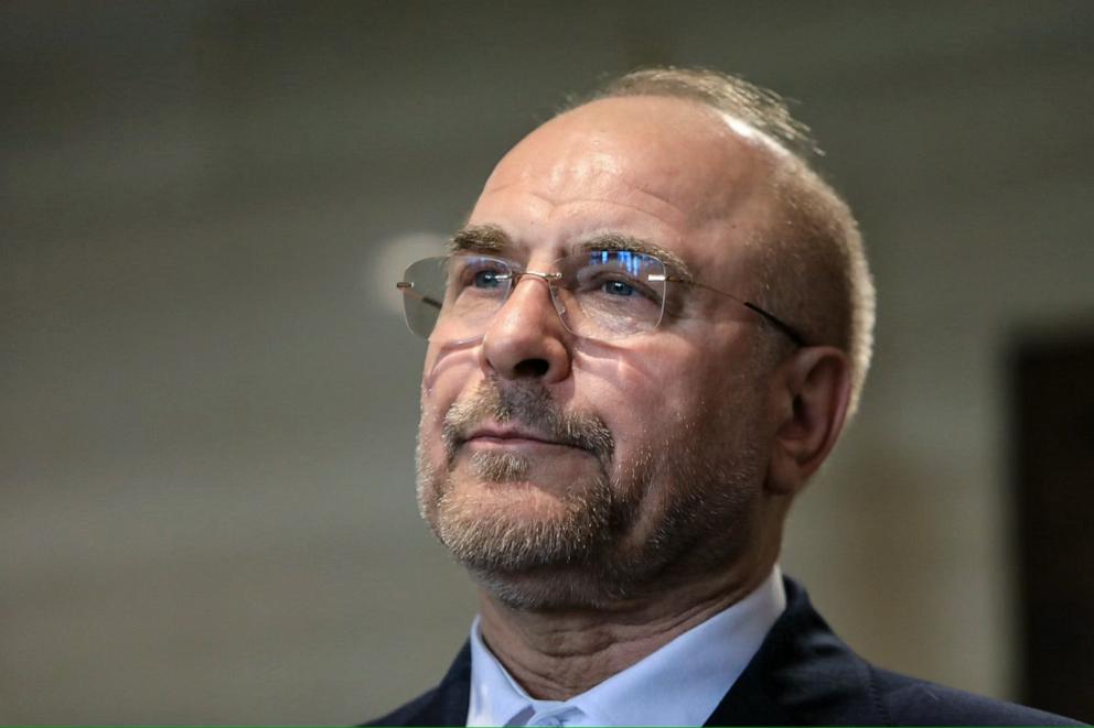 PHOTO: This file photo shows the speaker of the Iranian parliament, Mohammad Bagher Ghalibaf, in Beirut, Lebanon, on Oct. 12, 2024.