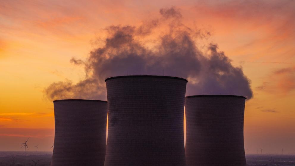 PHOTO: Steam billows out of cooling towers at a coal-fired power plant in Huai'an in east China's Jiangsu province, Sept. 28, 2024. 