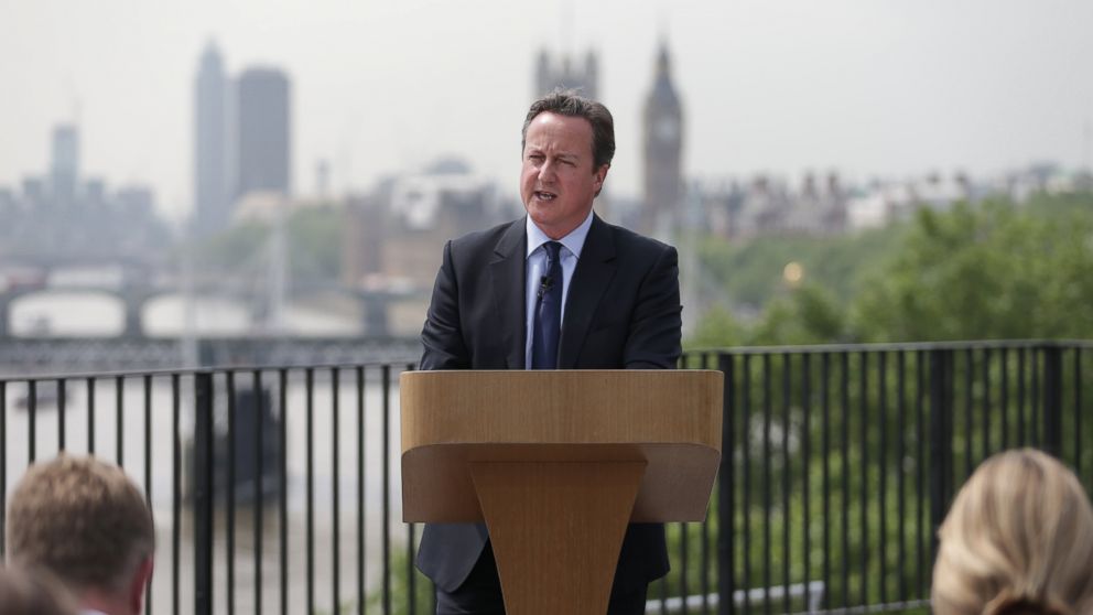 David Cameron delivers a speech on the upcoming EU referendum at the Savoy Place, June 7, 2016, in London. Cameron will seek to regain the momentum in his campaign against a Brexit in a prime time appearance. 