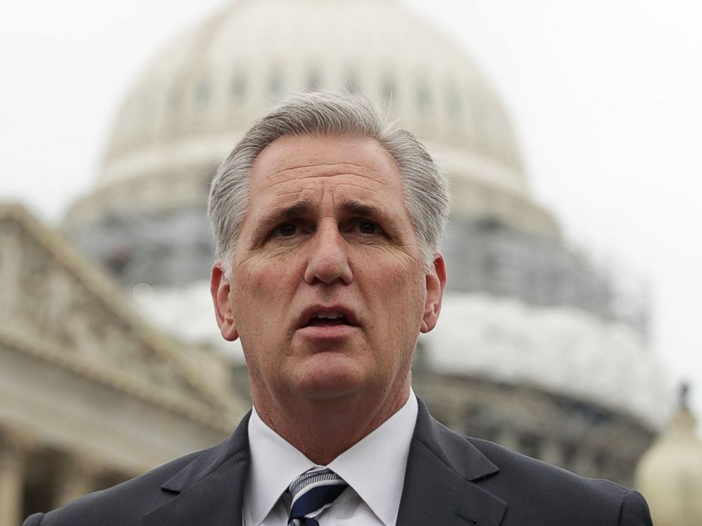 PHOTO: U.S. House Majority Leader Rep. Kevin McCarthy (R-CA) speaks during a news conference, May 19, 2016, on Capitol Hill in Washington.
