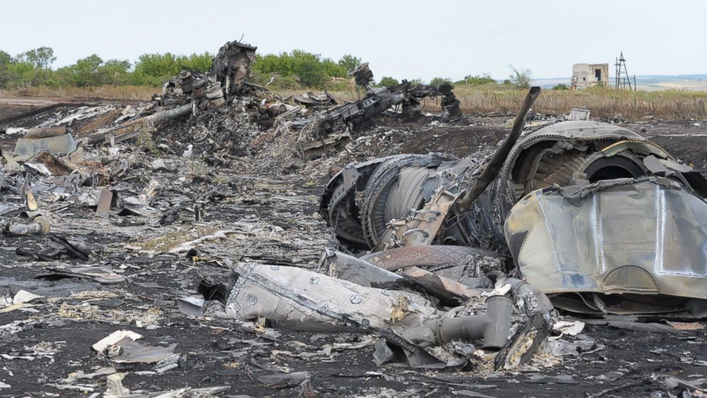 PHOTO: Search and rescue specialists inspect the crash area of Malaysia Airlines Boeing 777 near Grabovo, Ukraine, July 20, 2014.Search and rescue specialists inspect the crash area of Malaysia Airlines Boeing 777 near Grabovo, Ukraine, July 20, 2014.