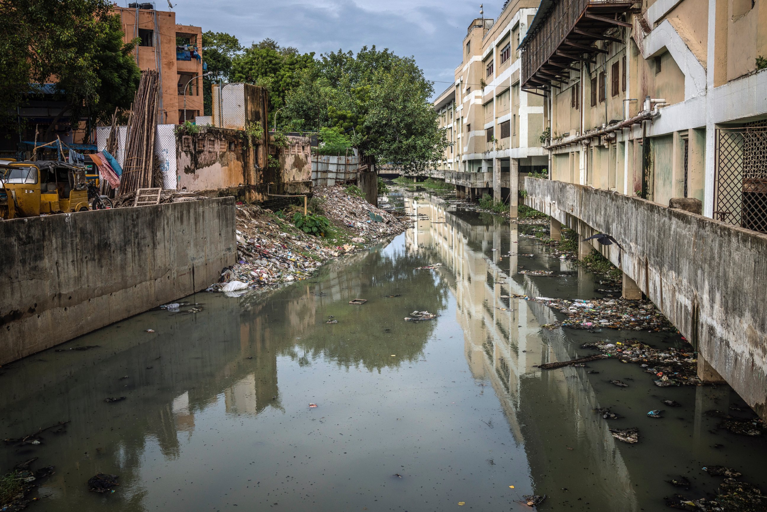 PHOTO: An almost forgotten stretch of the Buckingham Canal, a 494.6 mile long canal, built during colonial times to connect southern east coast backwaters to barge traffic, in Thirumayilai, Chennai, India.