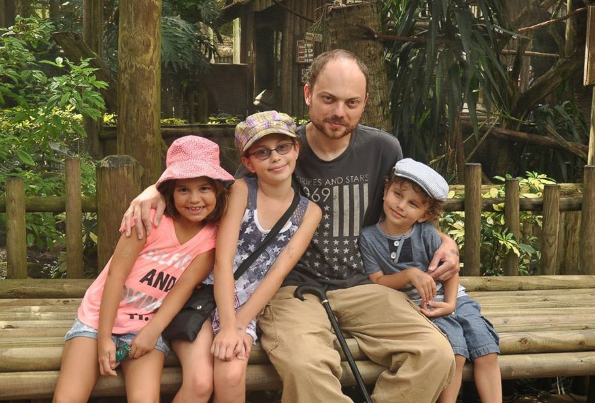 PHOTO:  Poisoned Russian Activist Vladimir Kara-Murza, seen with his children in this undated family photo, is fighting for his life in a Moscow hospital Monday night, his wife told ABC News.