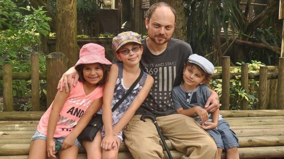 PHOTO:  Poisoned Russian Activist Vladimir Kara-Murza, seen with his children in this undated family photo, is fighting for his life in a Moscow hospital Monday night, his wife told ABC News.