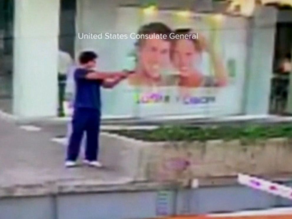 PHOTO: The man suspected of shooting a U.S. consulate officer is outside the consulate in Guadalajara, Mexico, Jan. 8, 2017.