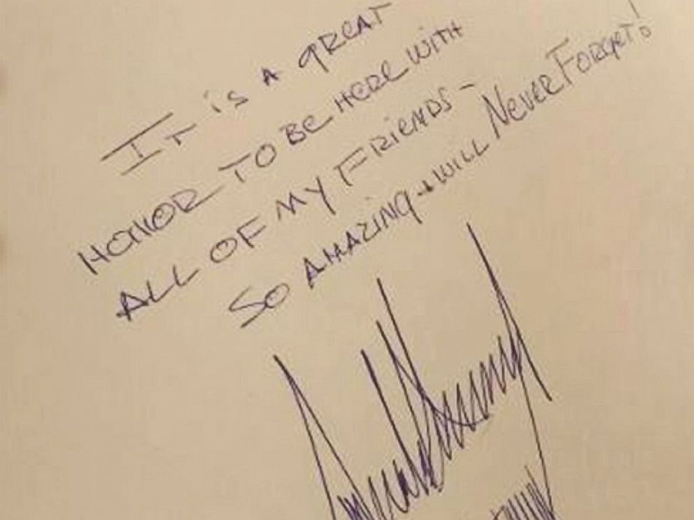 PHOTO: The note that President Trump wrote in the guestbook during his visit to Yad Vashem in Jerusalem, May 23, 2017.