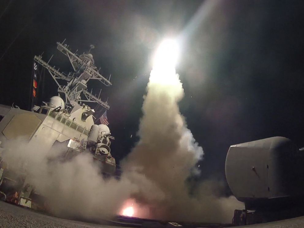 PHOTO: The guided-missile destroyer USS Porter (DDG 78) conducts strike operations from the Mediterranean Sea, April 7, 2017.