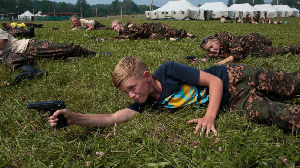 PHOTO: Students train in firearms at the Historical-War Camp, in Borodino, Russia, July 24, 2016. 